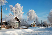 俄罗斯的冬天村